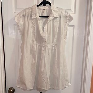 Free People Ivory Button-Up Mini Dress